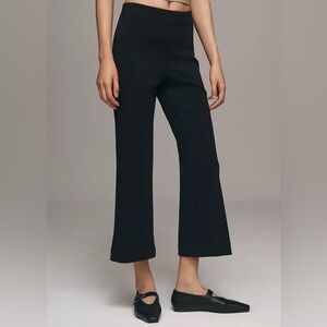 Maeve from Anthropologie the Margot kick flare trousers in black